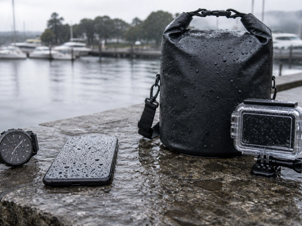 Water-Resistant vs Waterproof shown as a practical side-by-side comparison