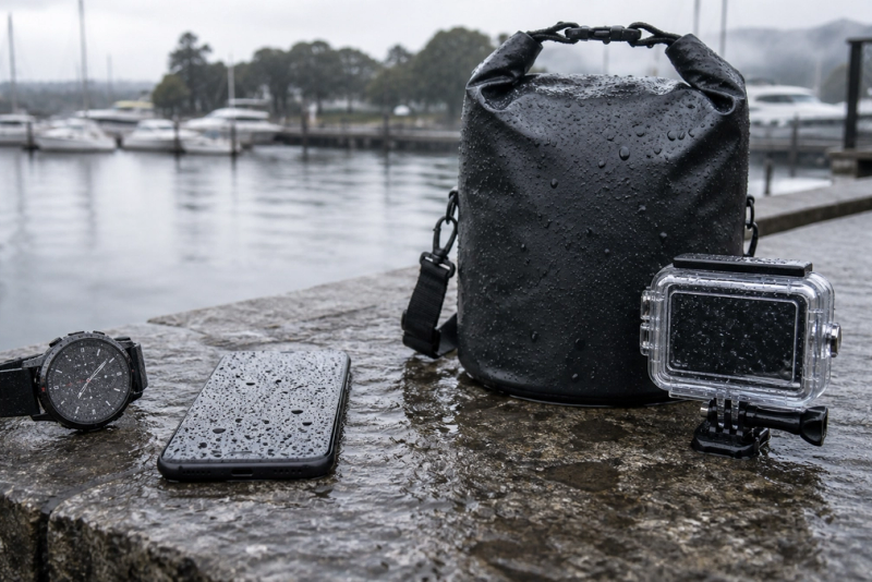 Water-Resistant vs Waterproof shown as a practical side-by-side comparison