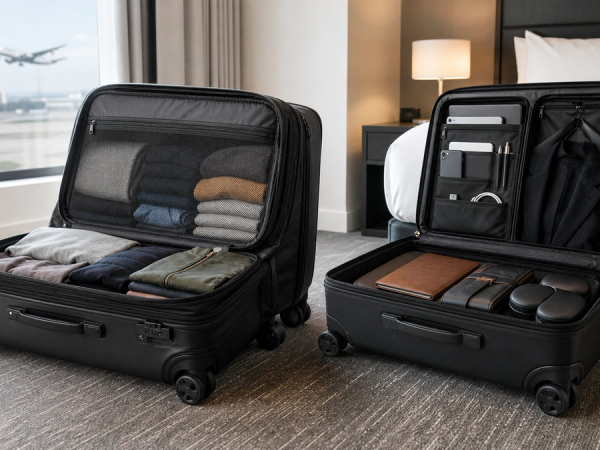 Two business carry-ons compared by organisation and expansion