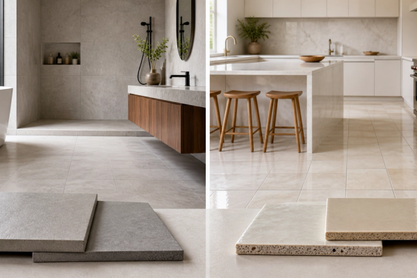 Porcelain vs Ceramic Tile shown as a practical side-by-side comparison