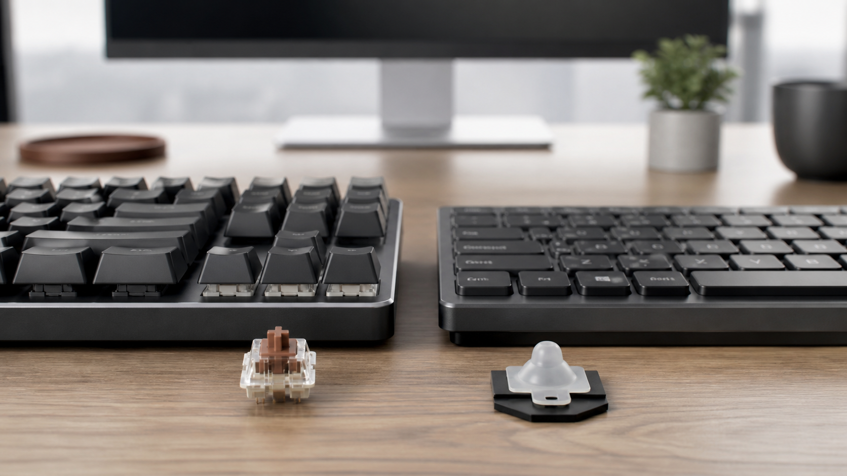 Mechanical vs Membrane Keyboard shown as a practical comparison