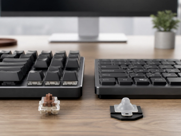 Mechanical vs Membrane Keyboard shown as a practical comparison