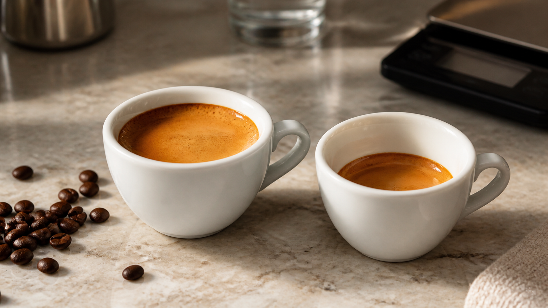 Espresso vs Ristretto shown as a practical side-by-side comparison
