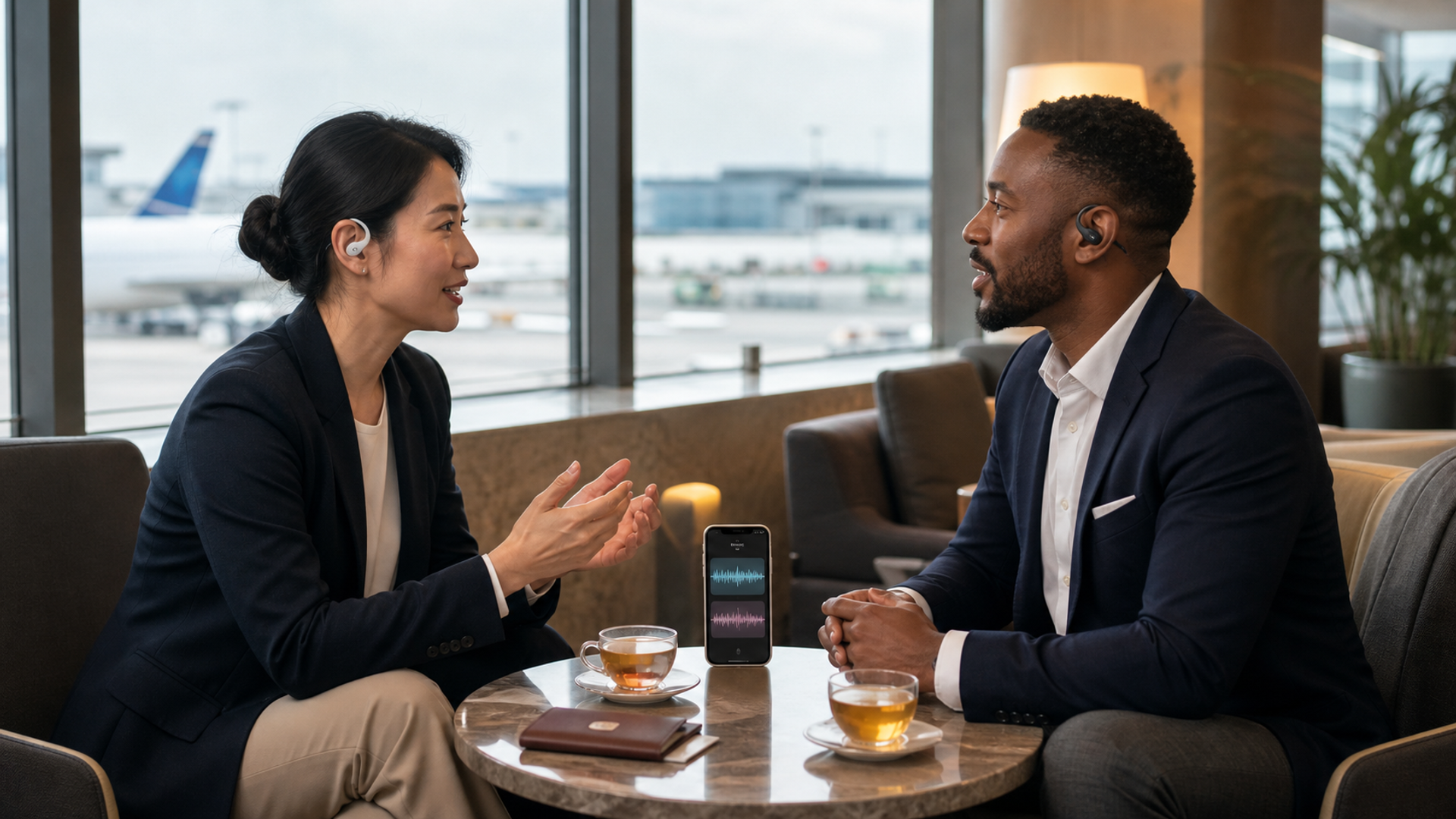 Editorial decision scene for AI Translation Earbuds: Where VERTU Phantom OWS Fits, illustrating the product category without depicting an exact VERTU configuration