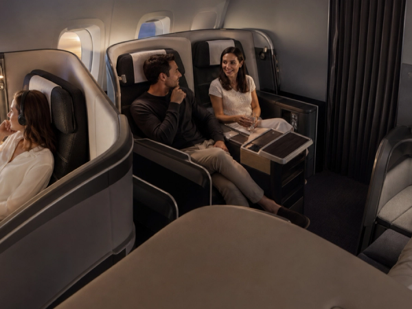 Window, centre and bulkhead business-class seats compared for privacy and sleep