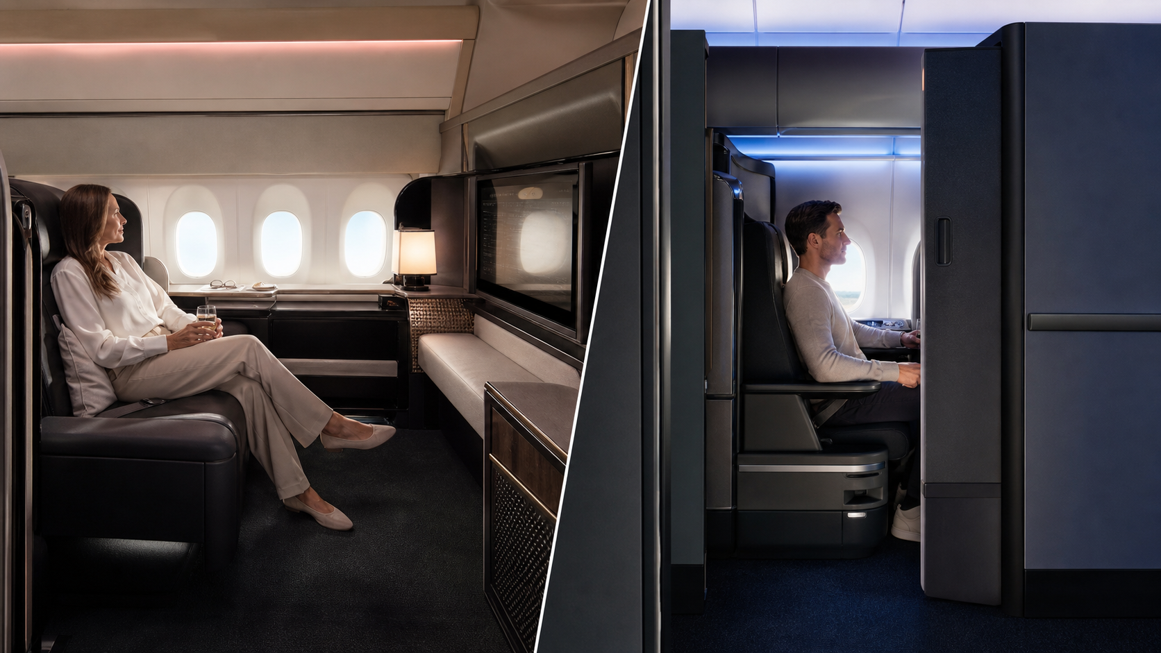 Private first-class suite and business-class Club-style suite compared for space and value