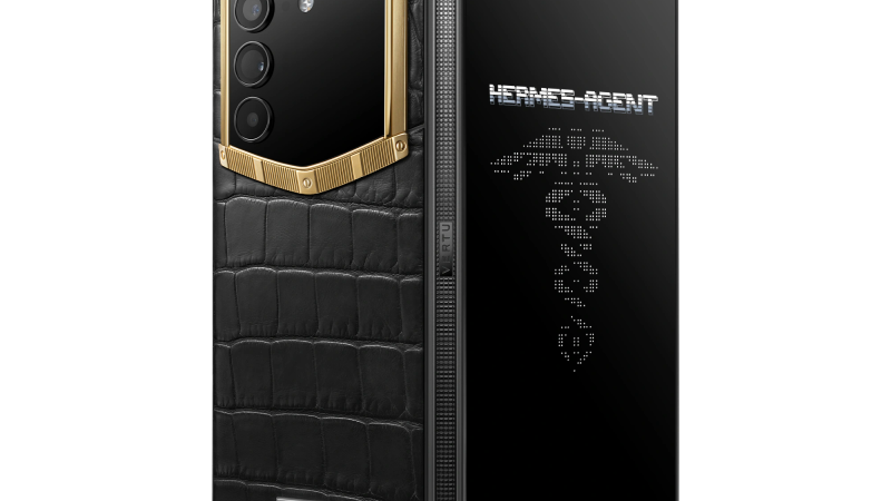 A luxury watch with a black case and strap, highlighting the use of advanced materials.