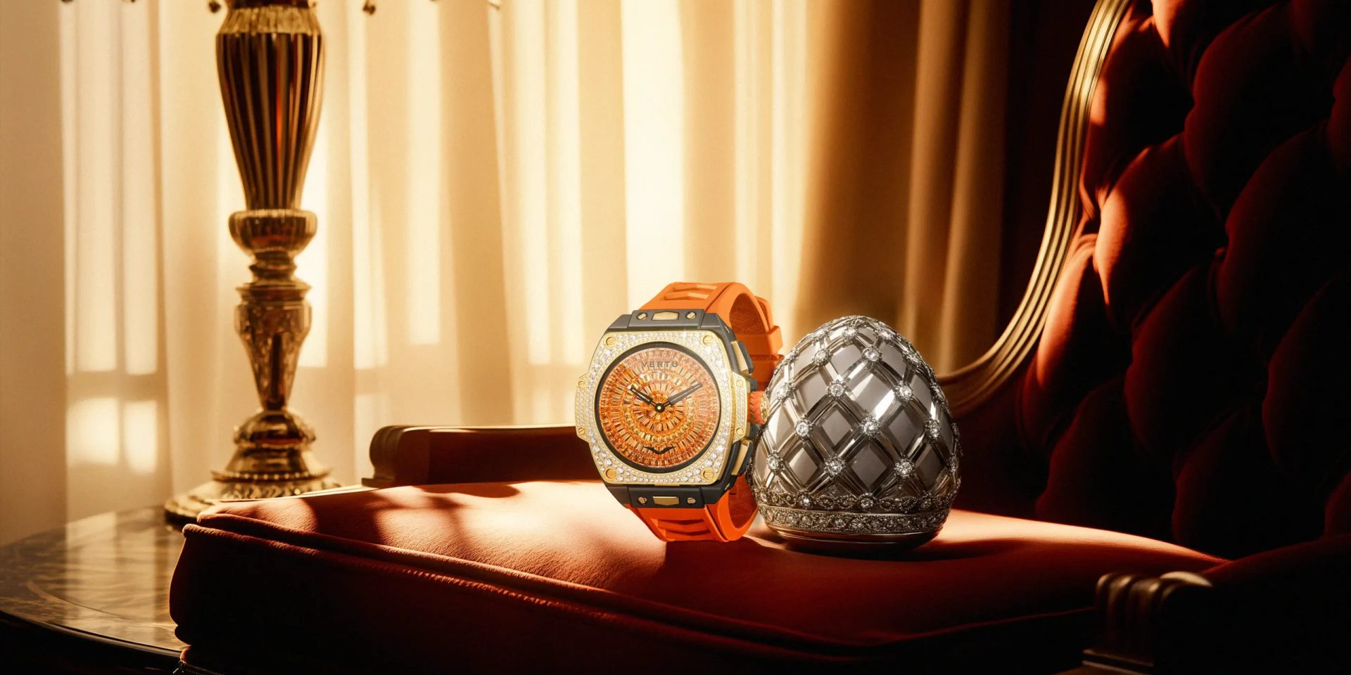 A close-up of a sophisticated luxury watch dial showcasing intricate details.