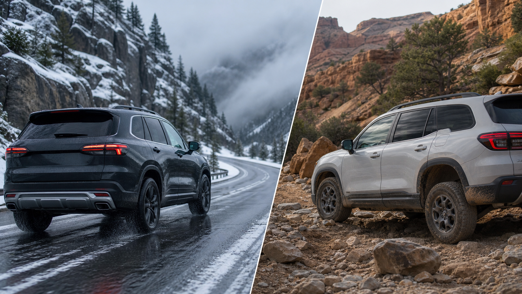 AWD vs 4WD shown as a practical comparison