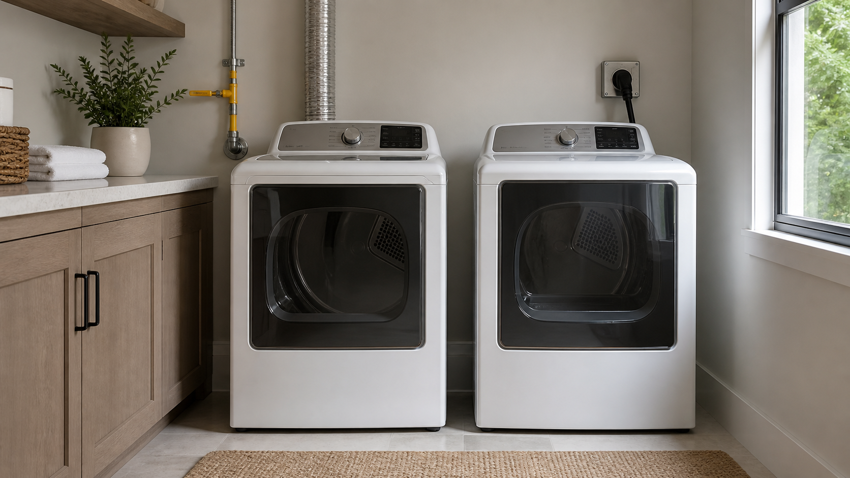 Gas Dryer vs Electric Dryer shown in a practical side-by-side comparison