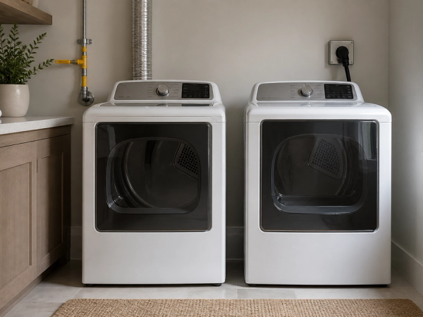 Gas Dryer vs Electric Dryer shown in a practical side-by-side comparison