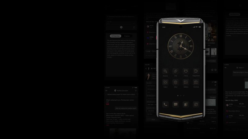 An exquisitely crafted luxury smartphone, showcasing its fine materials and design.