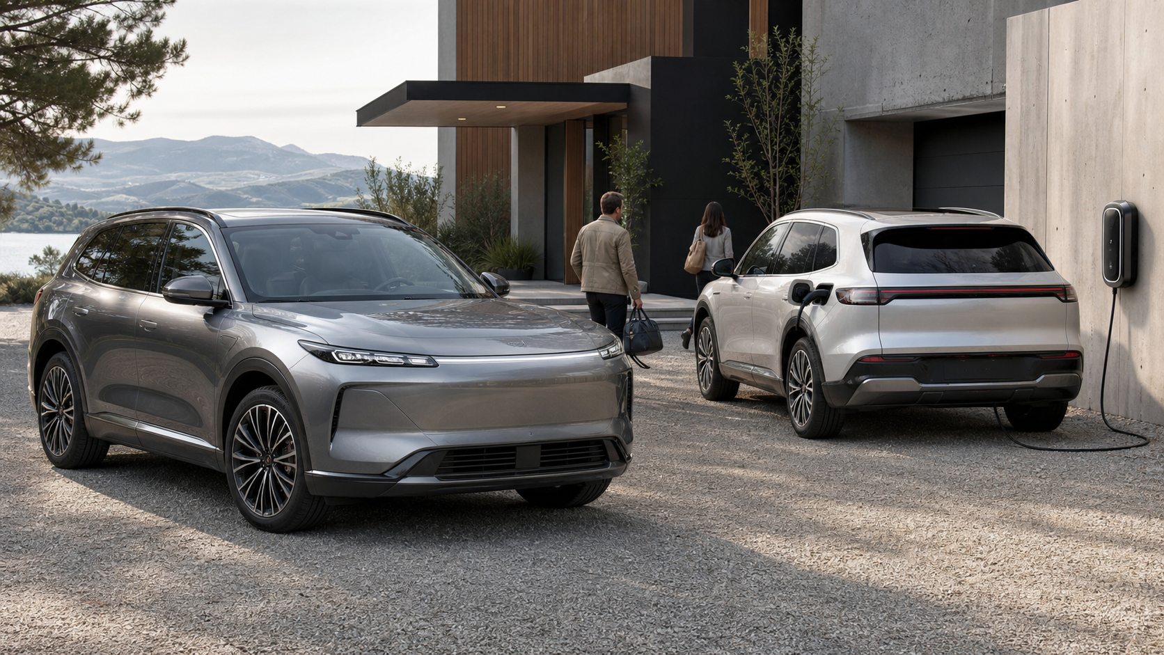 Conventional hybrid and plug-in hybrid SUVs compared at home with daily-route cues