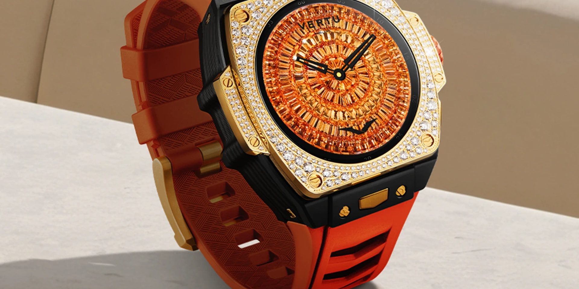 A detailed close-up of a luxury watch with intricate dial components.