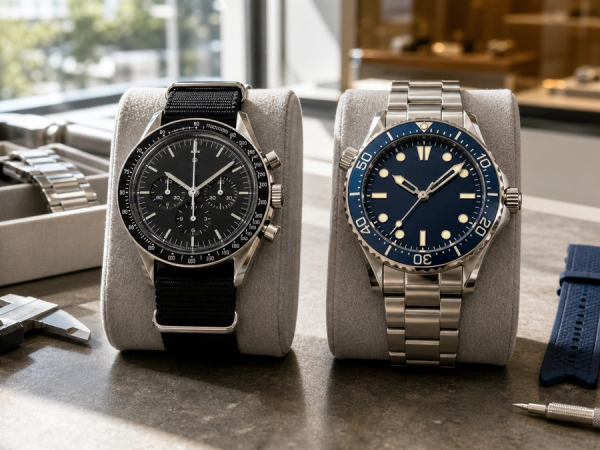 Generic chronograph and dive watch compared for wrist fit and one-watch ownership