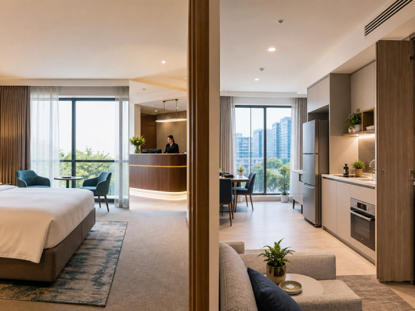 Serviced Apartment vs Hotel shown in a practical side-by-side comparison