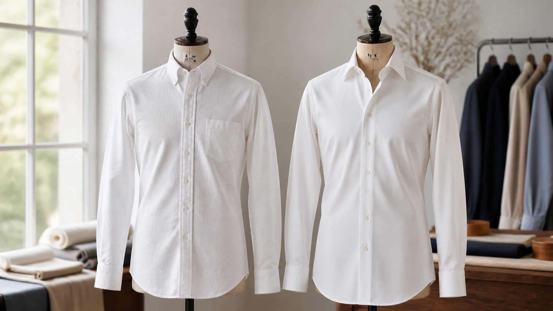 Oxford Shirt vs Dress Shirt shown in a practical side-by-side comparison