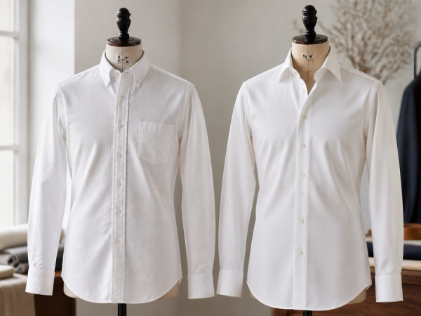 Oxford Shirt vs Dress Shirt shown in a practical side-by-side comparison