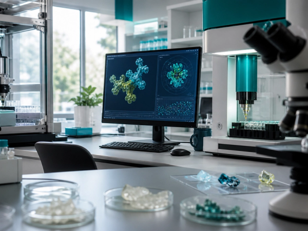 Scientist connecting AI models, laboratory experiments and evidence review in a discovery loop