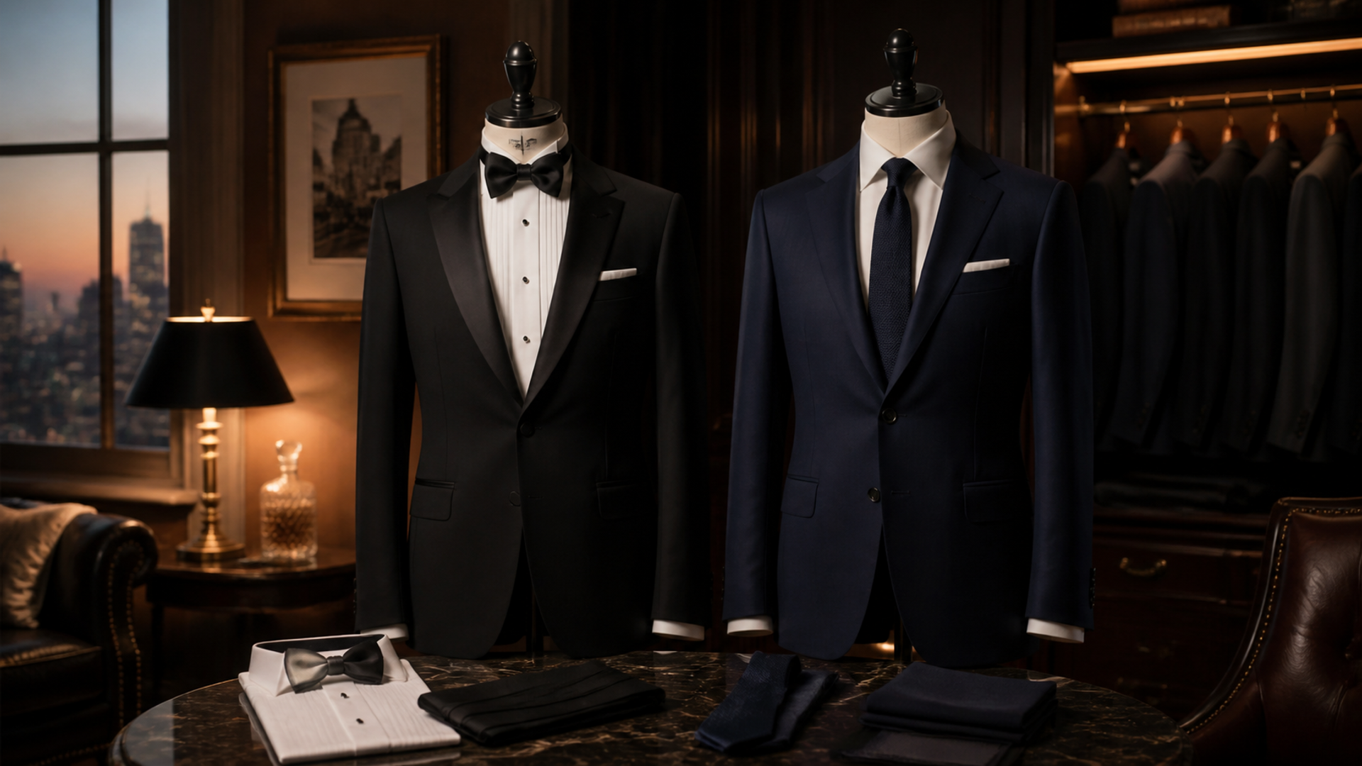 Tuxedo vs Suit shown as a practical comparison