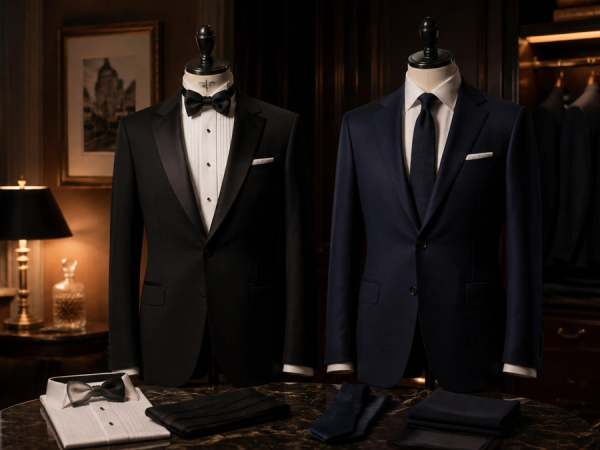 Tuxedo vs Suit shown as a practical comparison