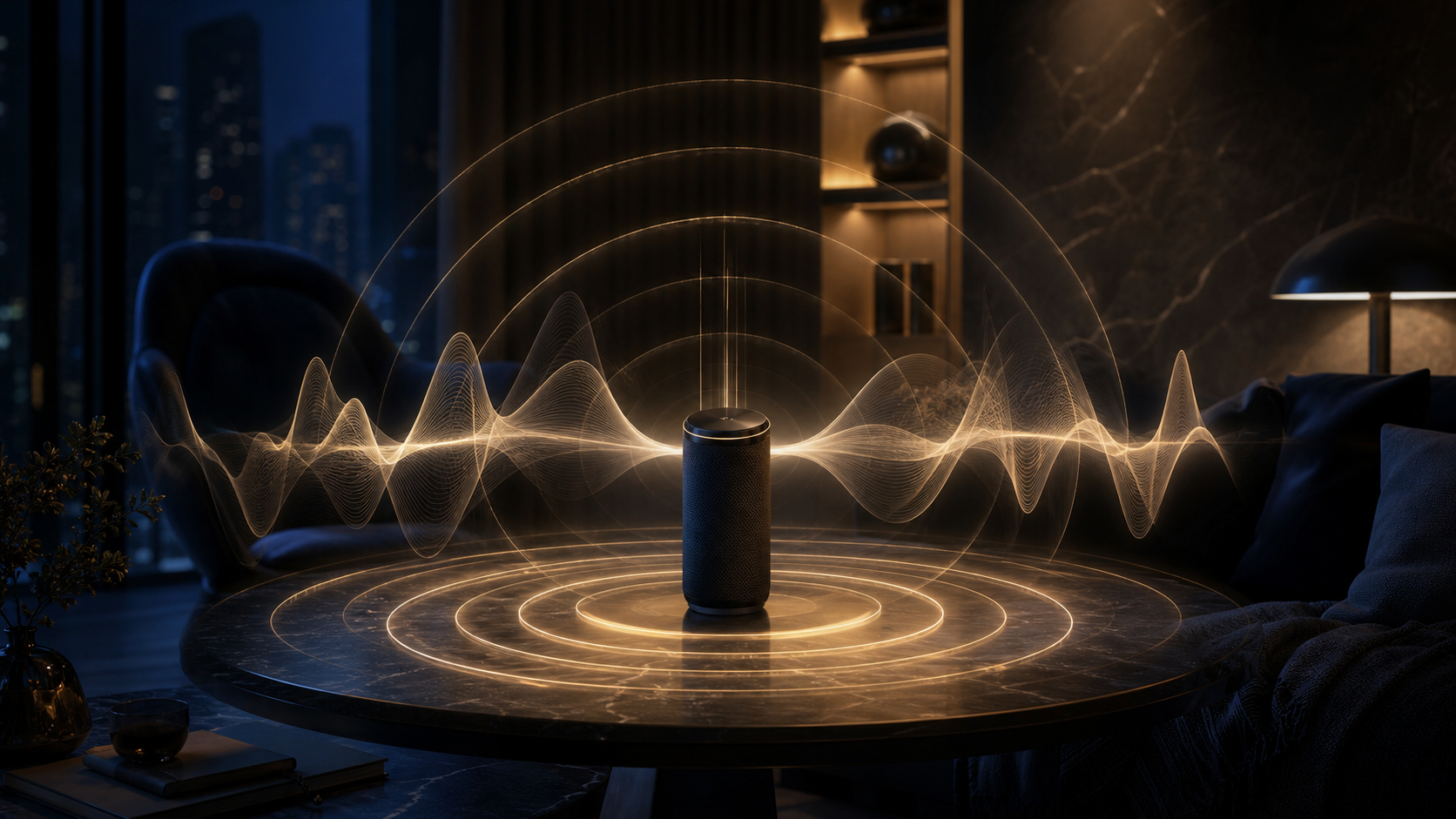 Editorial concept image of live voice AI inside a private context boundary