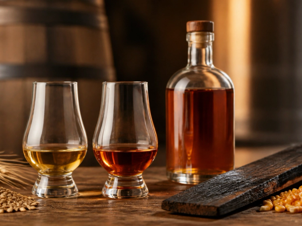 Whiskey vs Bourbon shown in a practical side-by-side comparison
