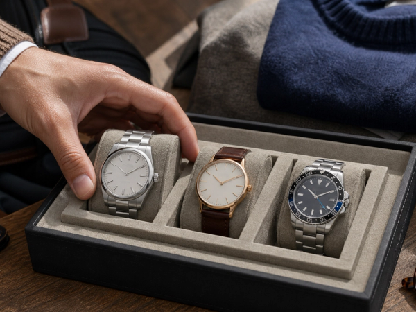 Balanced three-watch collection for daily formal and travel use