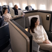 Three long-haul business-class seat generations compared for privacy and traveller fit