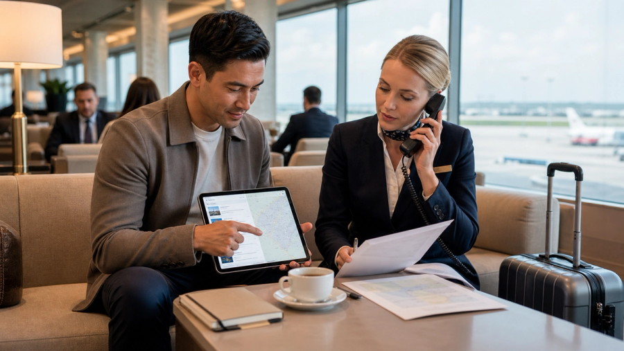 AI itinerary and human travel concierge working on the same journey