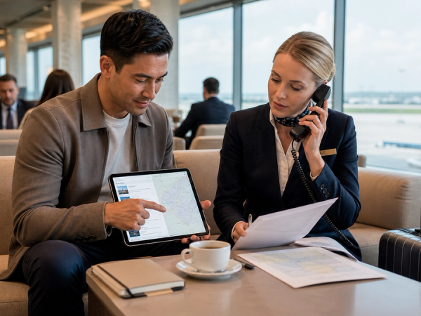 AI itinerary and human travel concierge working on the same journey