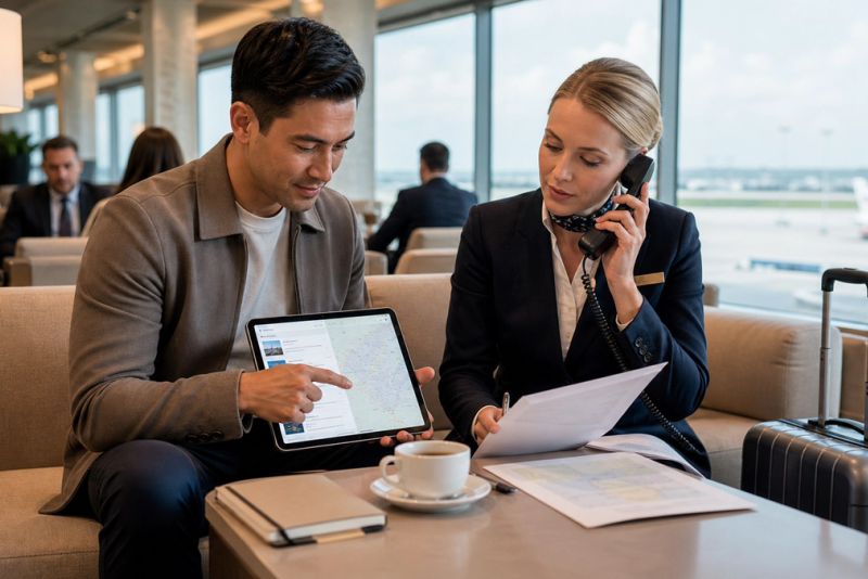 AI itinerary and human travel concierge working on the same journey
