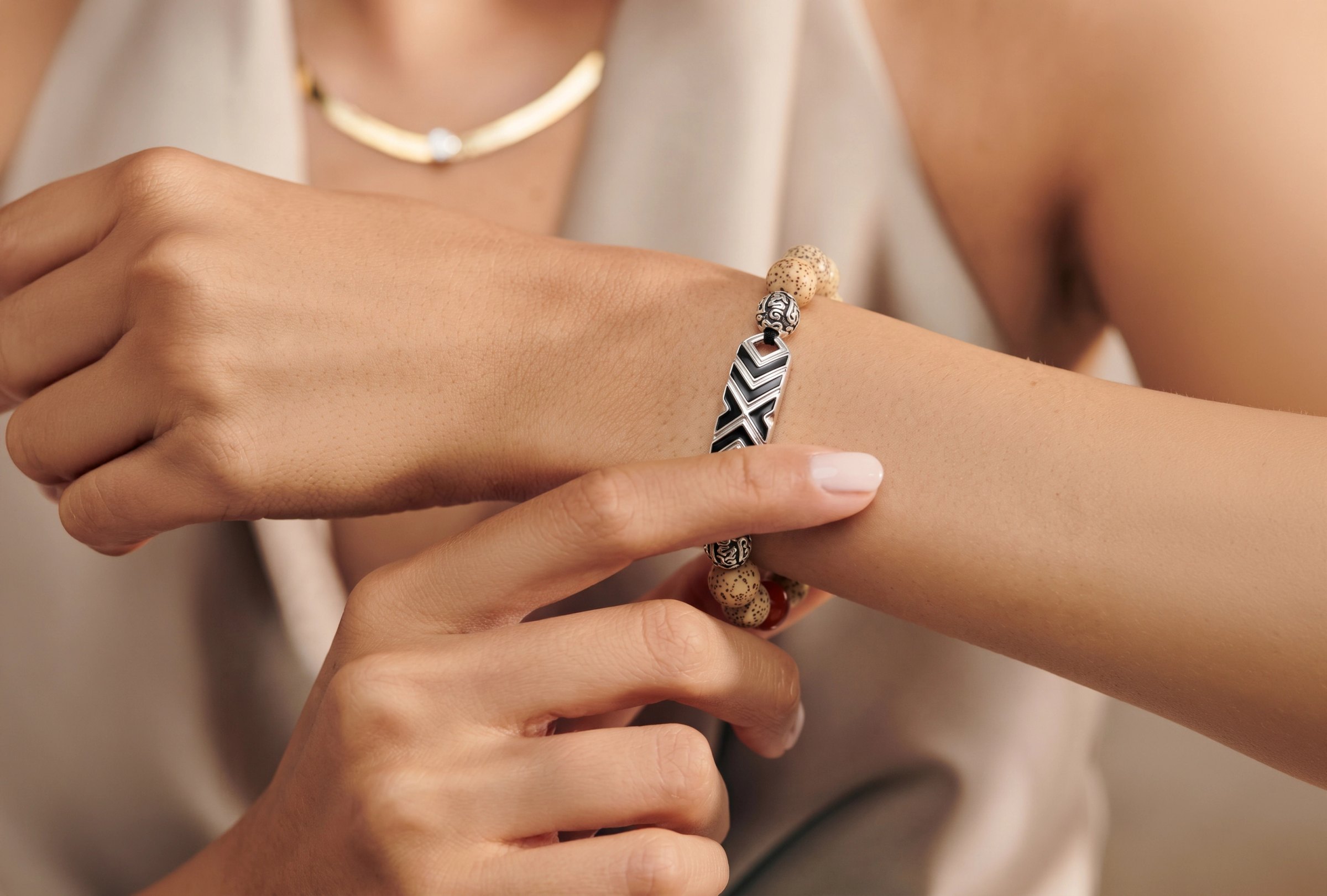 Natural grain, tone, and surface vary subtly from piece to piece — giving every bracelet its own individual character, and no two ever quite the same.