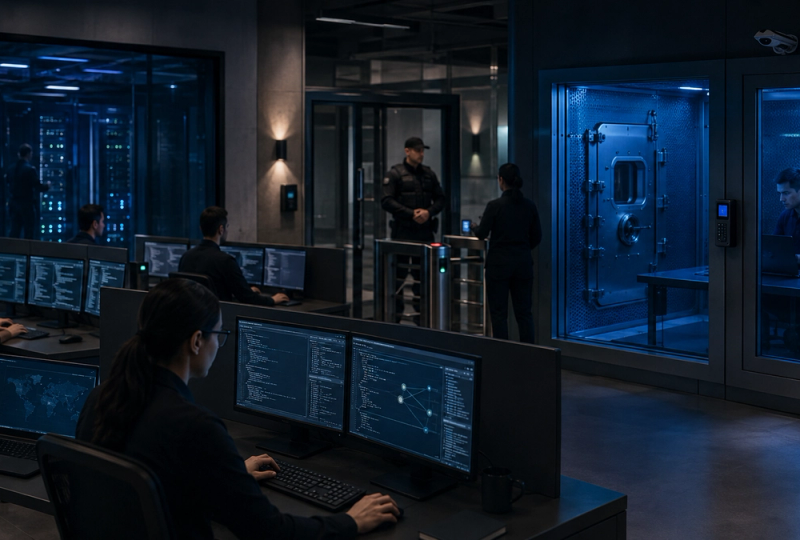 Defensive security team evaluating restricted AI patching inside an isolated test environment