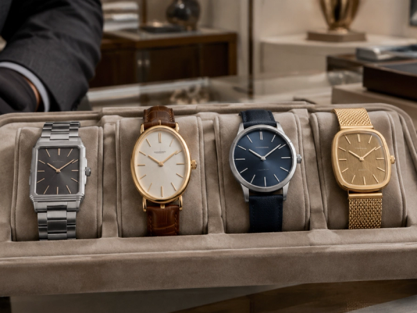 Four luxury watches for women compared by case geometry, bracelet, movement and daily role