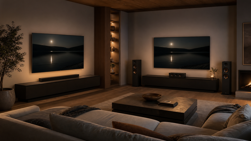 Soundbar vs Speakers shown in a practical side-by-side comparison