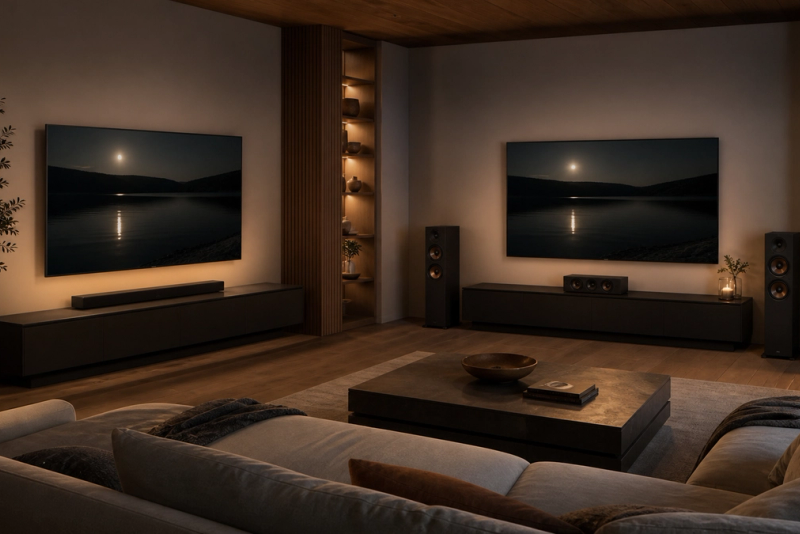 Soundbar vs Speakers shown in a practical side-by-side comparison