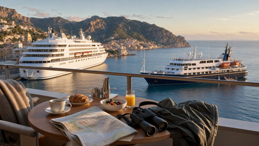 Two ultra-luxury small cruise ships compared by suite, dining and expedition style