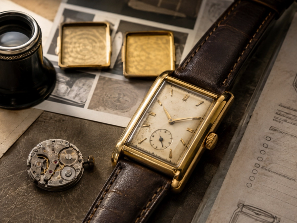 A vintage rectangular watch examined for case, dial, movement, restoration and provenance