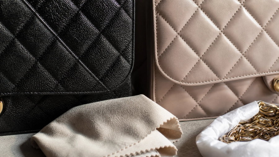 Pebbled caviar-style leather and smooth lambskin compared for handbag ownership