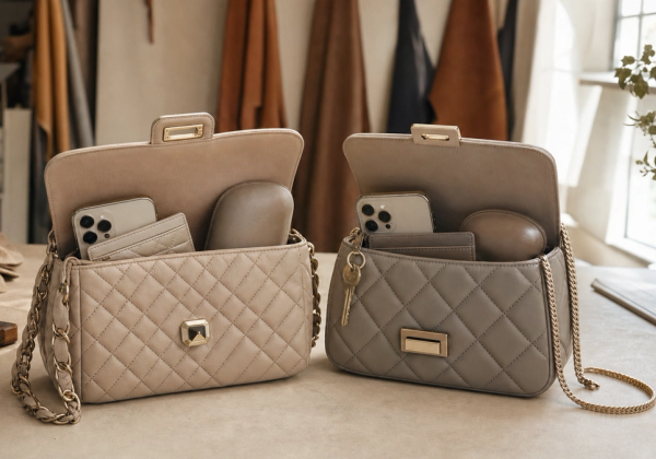Two quilted flap bags compared by lock, chain, capacity and everyday styling