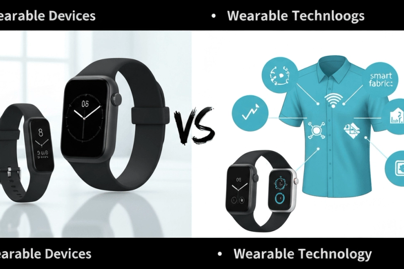 What is the difference between wearable devices and wearable technology?