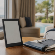 E-reader prepared for airport, hotel and poolside reading