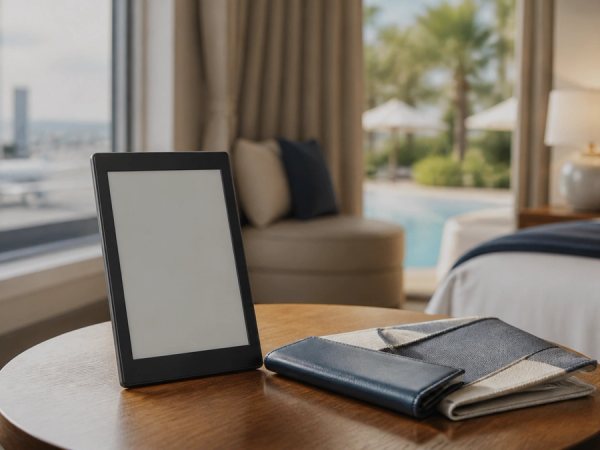 E-reader prepared for airport, hotel and poolside reading