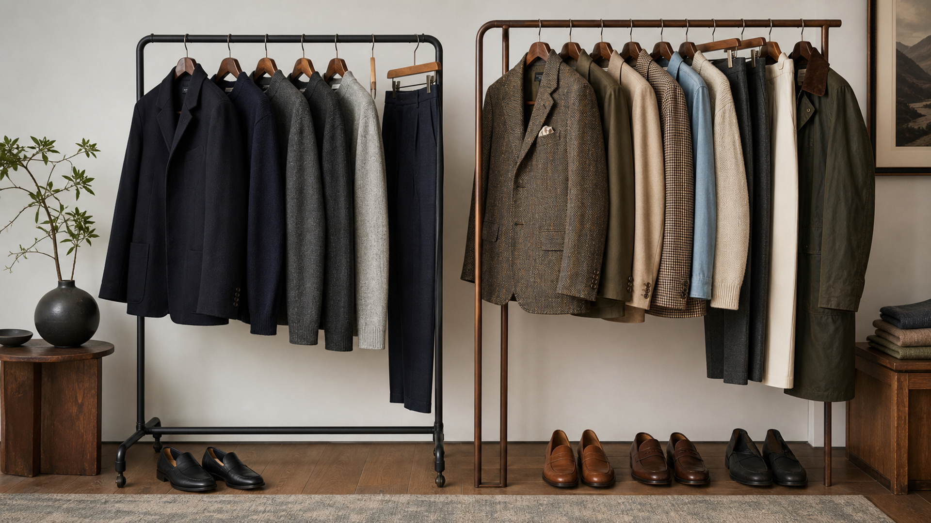 Modern quiet-luxury and heritage-inspired wardrobes compared