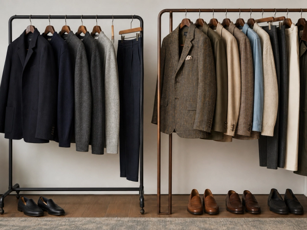 Modern quiet-luxury and heritage-inspired wardrobes compared