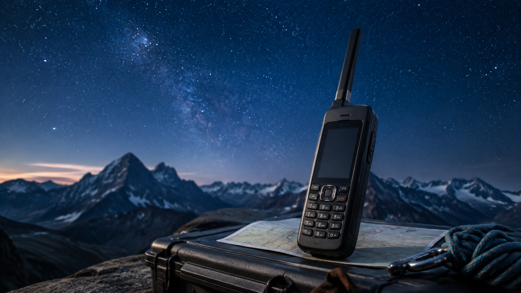 Satellite phone prepared with route, airtime and emergency communication plan