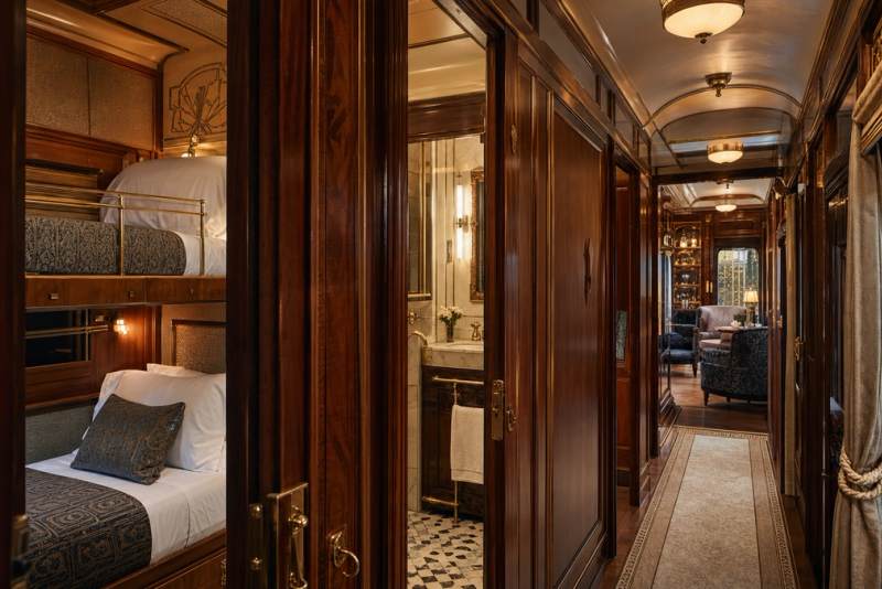 Historic berth, private suite and grand accommodation aboard an Art Deco luxury train