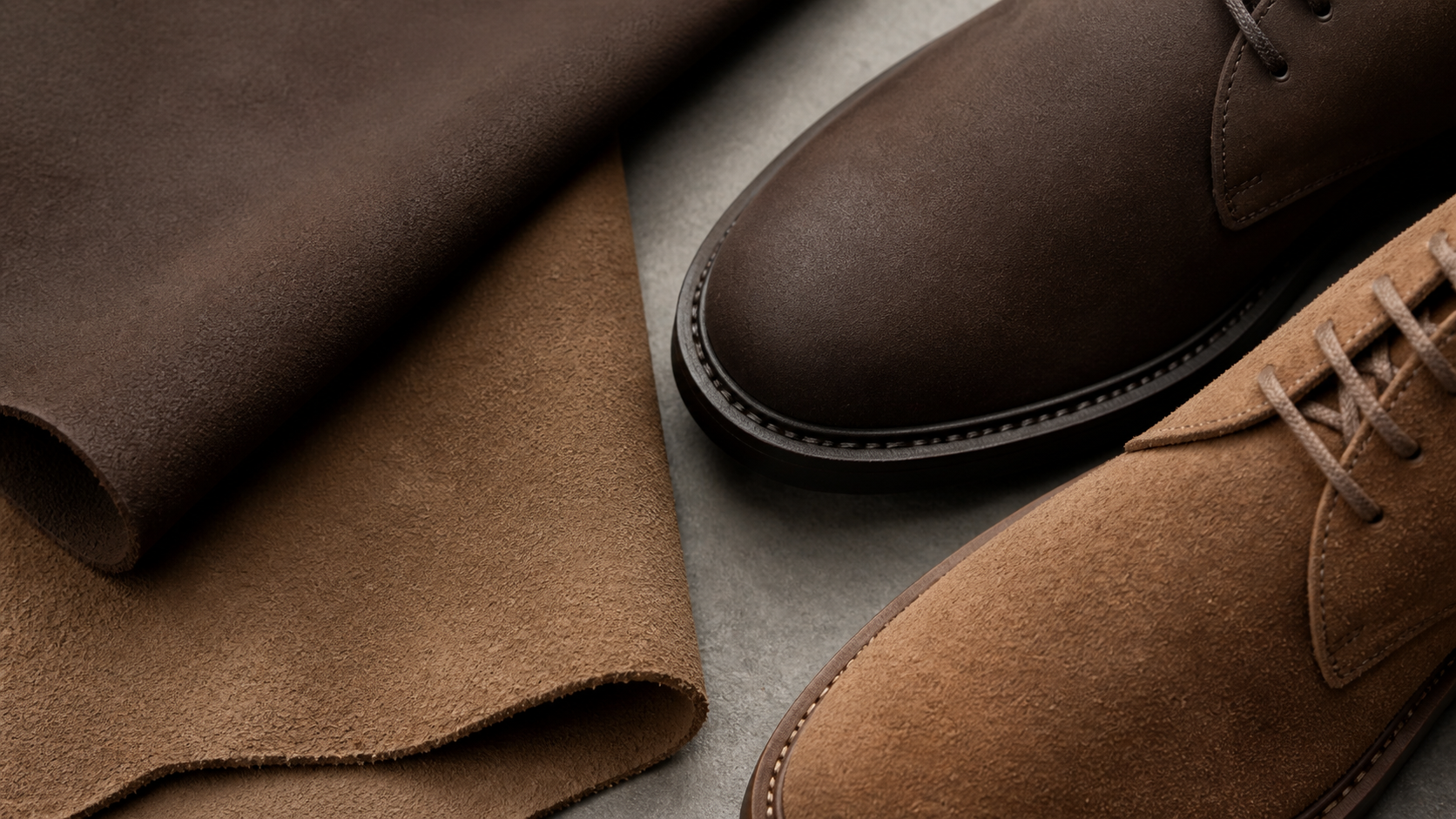 Nubuck vs Suede shown as a practical side-by-side comparison