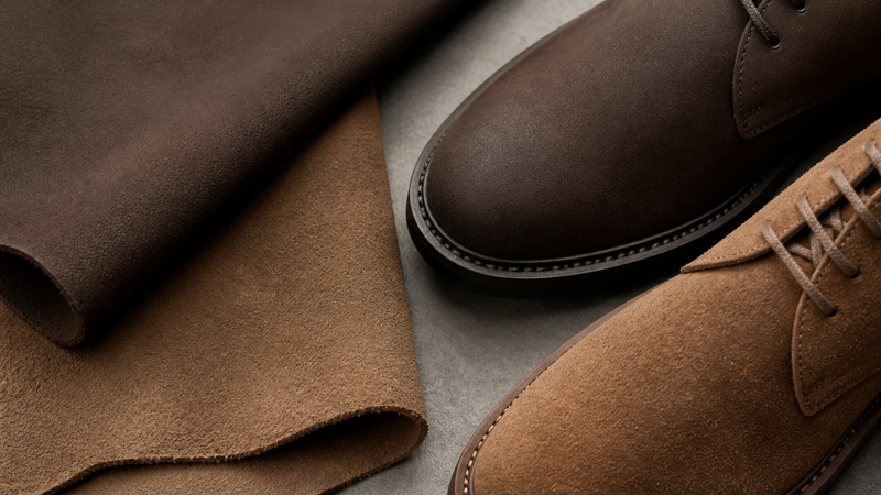 Nubuck vs Suede shown as a practical side-by-side comparison